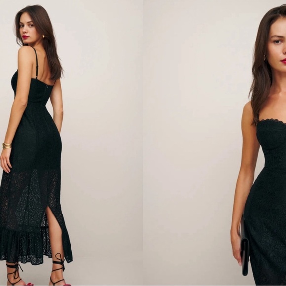 Reformation Canice Dress Black Lace size 10 - Picture 8 of 11